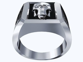 skull ring1 ring jewellery printable fashion jewel silver models rings jewelry 3d print model - Mito3D