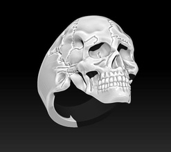 anillo del cráneo la joyería el hueso joya escultura zbrush obj stl motorista los hombres hombre las mujeres mujer modelo esculpir skul ringskull anillos 3d print model - Mito3D
