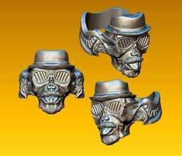skull ring jewelry skullring mens sunglasses breakingbad cool silverring gold biker 3dprinted rings 3d print model - Mito3D