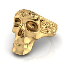 skull ring jewelry gold shining halloween printable silver grave gravestone tombstone valentine fashion beauty dead scary horror zombie fantasy fictional creature tomb death graveyard rings 3d print model - Mito3D