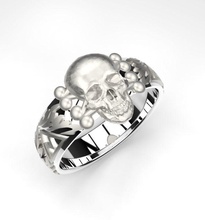skull ring jewelry skull head halloween anatomy body horror art human gold 14k silver ring jewelry rings