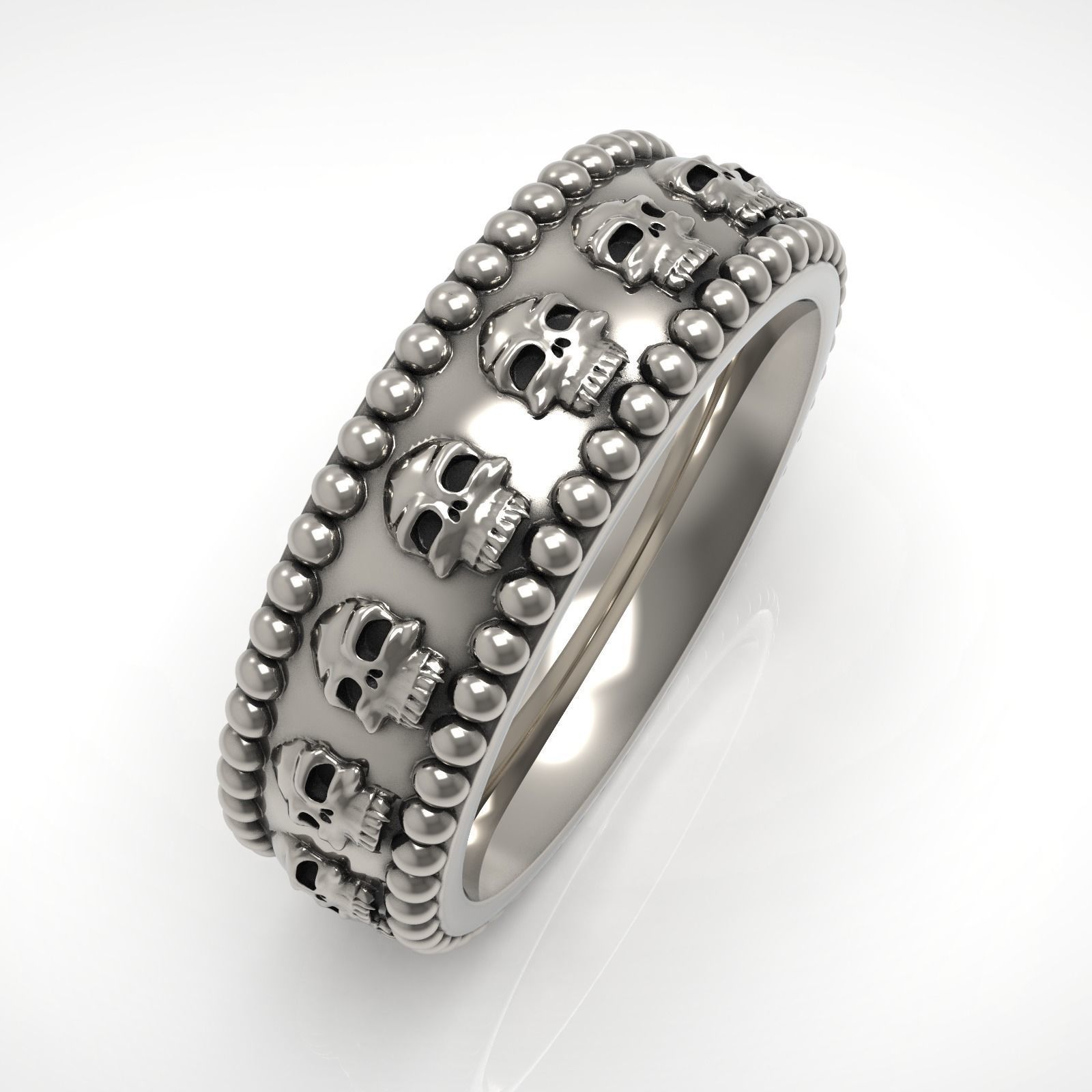 skull ring jewelry jewellery fashion printable 3d printer cnc gold rings 3D print model - Mito3D