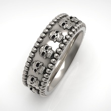 crâne anneau bijoux de l'anneau le mode imprimable 3d l'imprimante la cnc or les anneaux 3d print model - Mito3D
