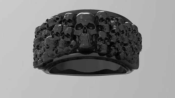 cráneo anillo motociclista joyería joya anillos calavera anular plata remar ilustración fundición 3dmodel 3d terminador iker oro 3d print model - Mito3D