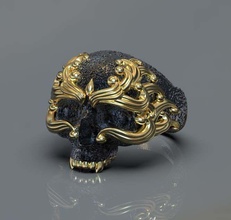 cranio squillare gioielleria scheletro mascella oro anelli femmina ornamento argento uomo testa umano denti arte 3d modello maschio morte coppia 3d print model - Mito3D