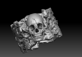 cranio squillare animale scheletro colonna vertebrale sterlina ade argento gioielleria anatomia scheletrico anatomico medico guerriero sparta umano buio arte anelli 3d print model - Mito3D