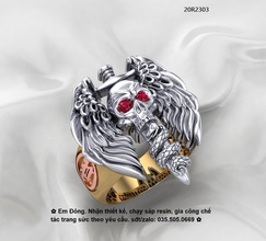 skull ring balde snake wing dead rings jewelry 3d print model - Mito3D