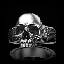 skull ring skullring bone silver printable jewelry rings jewel scull sculpt 3dprint sculpture scullring anatomical gold skulpt skeleton art zbrush 3d print model - Mito3D