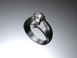 skull ring gioielli anello cranio stampabile argento mistico anelli 3d print model - Mito3D