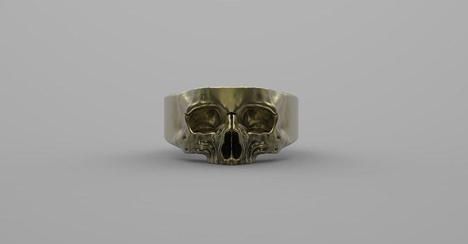 skull ring skullring jewelry rings silver gold fashion jewel bone head art human 3d 3djewelry zbrush matrix 3D print model - Mito3D