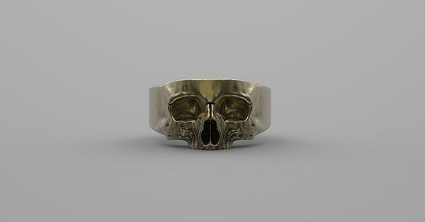 skull ring skullring skull jewelry rings silver gold skull ring fashion jewel jewelry rings bone head art human skull silver 3d 3djewelry zbrush matrix  3d print model - Mito3D