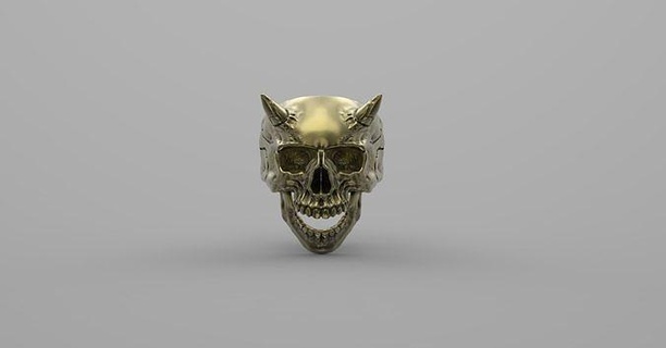 cranio squillare anello teschio gioielleria anelli argento oro moda gioiello osso testa arte umano 3d 3djewelry zbrush matrice 3d print model - Mito3D