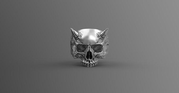 crânio anel 3d 3djewelry joalheria argolas caveira zbrush matriz prata Projeto arte moda osso joias 3d print model - Mito3D