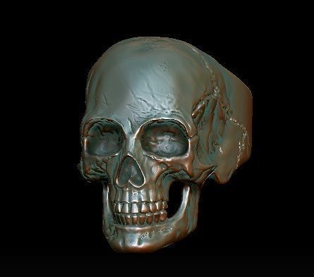 cráneo anillo calavera joyería joya 3dprint metal fundición fuego fantasma jinete ciclistas harley clásico hombres sello motociclista balancín anillos 3D print model - Mito3D