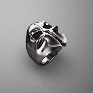 Schädel Ring Schmuck 3d 601 Zubehörteil Ringe wertvoll Juwelen Zubehör Platin modern Gold Kopf Kunst 3d print model - Mito3D