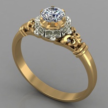 cranio squillare 0130 gioielleria oro argento gemma stampabile brillante diamante anelli zaffiro diamant 3d print model - Mito3D