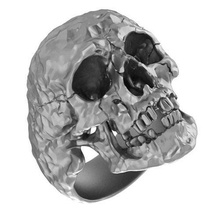 skull ring 108 gold silver anatomy head science physiology sterling body human jewelry rings 3d print model - Mito3D