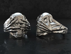 cráneo anillo 3d modelo oro plata exclusivo cnc impresión Moda diseño hombres joyería joya anillos imprimible 3d print model - Mito3D