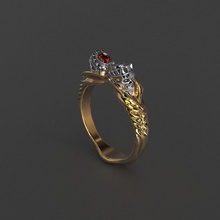 TOTENKOPF ring, der 3d-druckbare Modelle zwei Tonnen gold Schmuck ring weiß-gold bedruckbar ist Platin genial Schädel sterling Silber ruby Ringe Mode-Schönheit Diamant-ring brillant Saphir vintag cad emerald solitair 3d print model - Mito3D