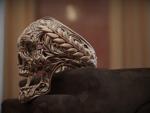 cranio squillare barocco gioielleria argento stampabile sterlina oro scultura zbrush diamante collana anelli 3d print model - Mito3D