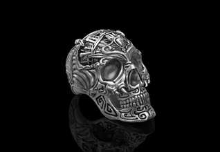 skull ring dragon swords ring jewelry silver jewellery sterling fashion ring gold skull dragon swords jewel rings