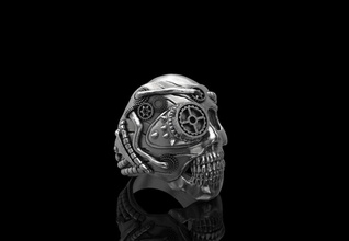 anillo del cráneo engranaje la joyería el los anillos 3d print model - Mito3D