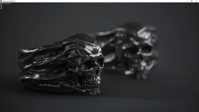 schädel ring poly pbr detailliert schmuck ringe katzenartig drucken druckbar geschenk hochzeit skulptur 3dprint zbrush stl juwel 3d print model - Mito3D