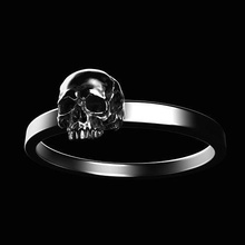 cráneo anillo pequeña calavera hueso plata imprimible joyería joya anillos remar esculpir 3dprint escultura remando anatómico oro esqueleto arte zbrush 3d print model - Mito3D