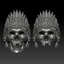 skull rings indians ring skullring silver jewelry printable 3dprint anatomical rock sculpture character art pendant earrings bracelet chain bracelets gold indian 3d print model - Mito3D