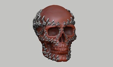crânio robô cabeça a16 3d impressão modelo scifi futurista escultura argila ogro fracasso orc criatura personagem monstro espaço armaduras figura cara Guerreiro fantasia arte 3d print model - Mito3D