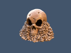 skull on rocks sculpture halloween art scary spooky lamp light decoration sculptures 3d print model - Mito3D