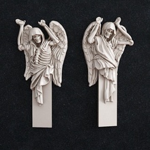 crânio esqueleto morte escultura religião decoração estátua homem asas arte esculturas 3d print model - Mito3D