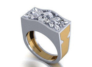 skull slider ring zbrush matrix gemvision models jewelry rings 3d print model - Mito3D