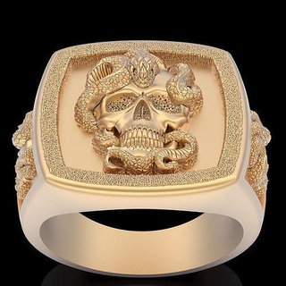 skull snake ring silver gold printable jewelry 3d model fashion design sterling zbrush trend fantasy statue sculpture jewel rings 3d print model - Mito3D