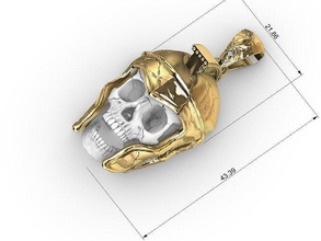 crâne spartiate pendentif enfers sterling animal squelette argent bijoux anatomie humain squelettique anatomique médical anneaux grec guerrier sparte pendentifs 3d print model - Mito3D