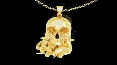 crânio tentáculos pingente joalheria ouro osso Bruxas cabeça humano corpo imprimível prata anatomia animal esqueleto coluna pessoa esquelético pingentes 3d print model - Mito3D