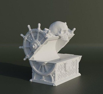 crâne trésor boîte dé modèle tour plateau dnd jeu donjons dragons accessoires jeux jouets bijoux monstre tapletop 3d print model - Mito3D