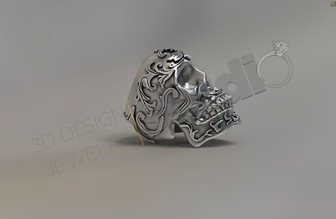 skull unique design ring 3d model ring jewelry gold printable jewellery jewel silver fashion ring gold ring skull skull ring art rings jewelry rings  3d print model - Mito3D