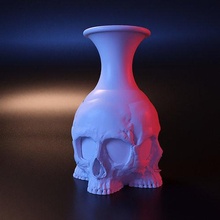 crâne vase pot poterie fleur décor salon impression imprimé cnc stl articles ménagers décoration porcelaine plante général décoratif maison 3d print model - Mito3D