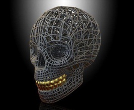 skull voronoi head 3dprinting structure art mathematical 3d print model - Mito3D