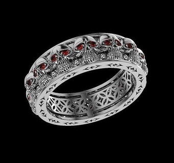 calaveras mono anillo oro plata gemas joyería joya anillos 3d print model - Mito3D