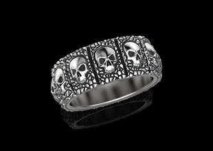 los cráneos de anillo la joyería joya el diamante boda precioso oro las damas bota goma sandalia zapatos pie anillos 3d print model - Mito3D