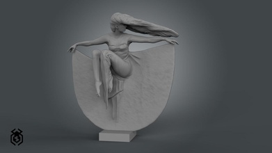 cielo de niña art mujer humanos cuerpo escultura 3dprint la estatua figura zbrush flotador keyshot 3d digital las esculturas 3d print model - Mito3D
