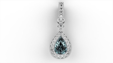 skye aquamarine pendant jewelry gold precious diamond gem pendants 3d print model - Mito3D
