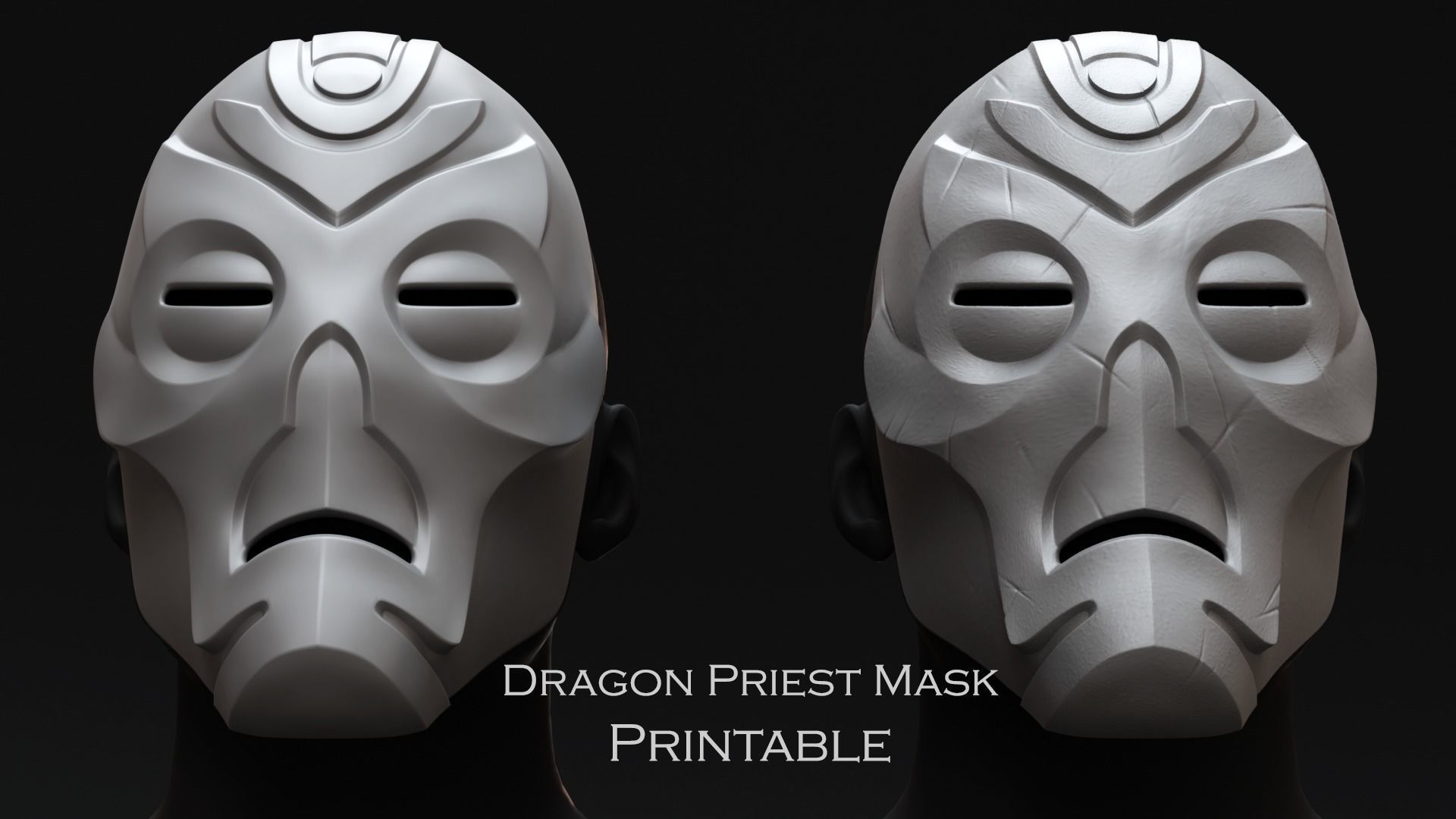 skyrim drago sacerdote maschera stampabile orrore gioco viso carattere medievale fantasia nordico tribale giochi giocattoli 3D print model - Mito3D