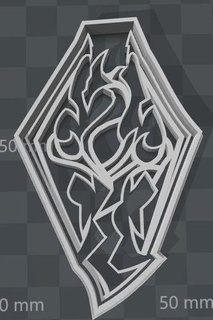 skyrim logo cookie cutter intricate detail skyrim cookie cutter logo elder scrolls video games rpg house kitchen dining kitchen dining  3d print model - Mito3D