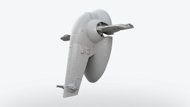 escravo 1 nave espacial estrela guerras boba fett mandaloriano recompensa caçador espaço navio scifi ciência ficção tecnologia voar militares imprimível jango spray fogo arte réplicas varreduras 3d print model - Mito3D