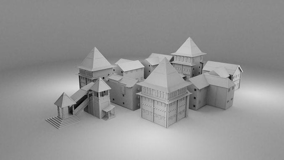 slavic castle home architecture building russian wood big house 3d 3dmodels printing 3d print model - Mito3D