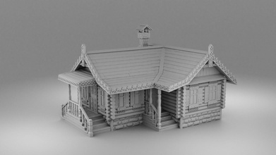 slavic house architecture building wood russian 3d 3dmodels printing 3d print model - Mito3D