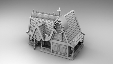 slavo Casa architettura edificio russo legna 3d stampa 3d print model - Mito3D